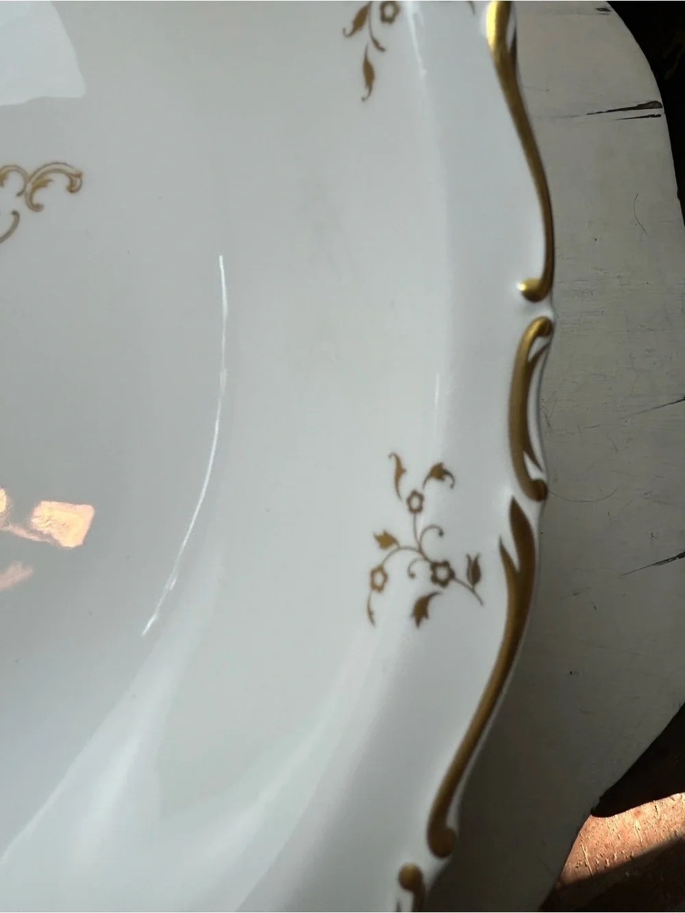 ROYAL DOULTON MONTEIGNE 4954 Bone China Oval Vegetable Bowl Serving White Gold